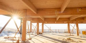 Mass timber framing under construction | Advanced Architectural Products | Photo by Gardner Group